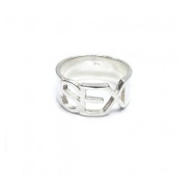 R002313 Genuine Sterling Silver Ring Band Sex 10mm Wide Solid Stamped 925 Handmade